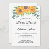 Invitation Eucalyptus Vert Sunflower Bridal Brunch (Devant / Derrière)