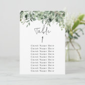 Invitation Eucalyptus Vert Tableau Numéro 1 Tableau de siège (Debout devant)