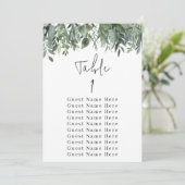 Invitation Eucalyptus Vert Tableau Numéro 1 Tableau de siège (Debout devant)