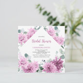 Invitation Eucalyptus vert violet Fête des mariées Dahlia (Debout devant)