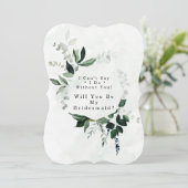 Invitation Eucalyptus Vertes Serez-Vous Ma Femme D'Accueil (Debout devant)