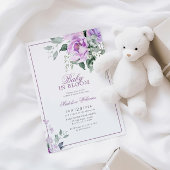 Invitation Eucalyptus Violet Fleurs Baby in Bloom Douche