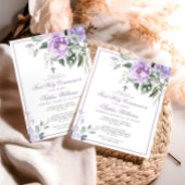 Invitation Eucalyptus Violet Première Communion Sainte Invita