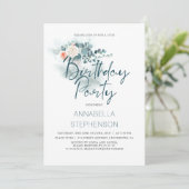 Invitation Eucalyptus | Watercolor Green Fête d'anniversaire (Debout devant)