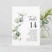 Invitation Eucalyptus Watercolor Table Number Wedding Seating (Debout devant)