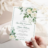 Invitation Eucalyptus White Première Sainte Communion Invitat