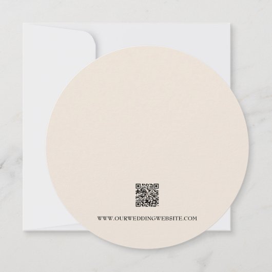Invitation Eucalyptus Wood Cut Slice QR CODE Site Mariage (Dos)