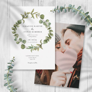 Invitation Eucalyptus Woodland Greenery Photo Mariage