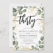 Invitation Eucalyptus Wreath 30e fête d'anniversaire (Devant)