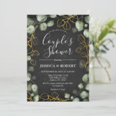 Invitation Eucalyptus Wreath Chalkboard Couples Douche (Debout devant)
