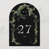Invitation Eucalyptus Wreath noir Monogramme Arche Numéro de (Devant)