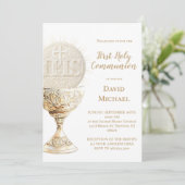Invitation Eucharist design First Holy Communion (Debout devant)