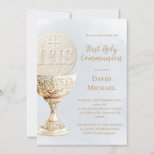 Invitation Eucharist First Holy Communion (Devant)