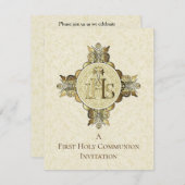 Invitation Eucharistie catholique Première communion (Devant / Derrière)