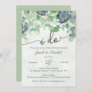 Invitation Eucualyptus Verdure I DO Floral Rehearsal Diner