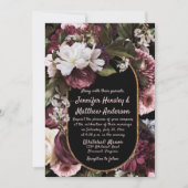 Invitation Euphoria Burgundy et Pink Rustic FlorMariage (Devant)
