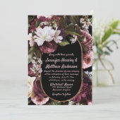 Invitation Euphoria Burgundy et Pink Rustic FlorMariage (Debout devant)