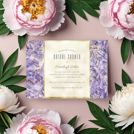 Invitation Euphorie de Spinelle Violette Bijou Shower de Mari