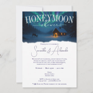 Invitation Europe Hiver Aurora Borealis Lune de miel douche