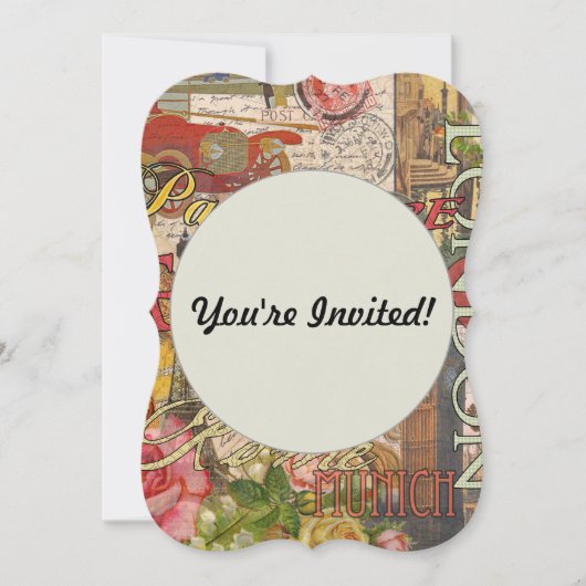 Invitation Europe Travel Vintage (Devant)