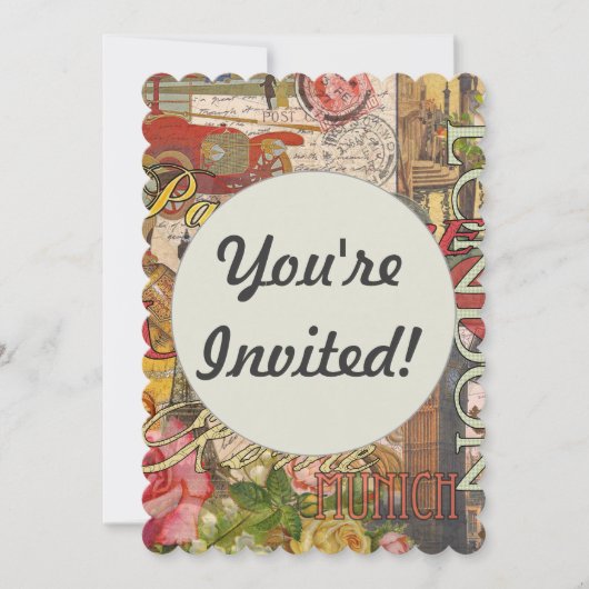 Invitation Europe Travel Vintage (Devant)