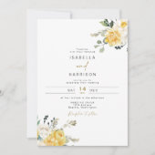 Invitation EVA Yellow Spring Watercolor Mariage Floral (Devant)