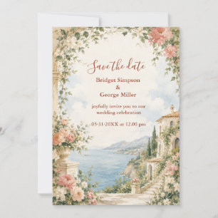 Invitation Évasion de mariage tropicale luxe rose doré