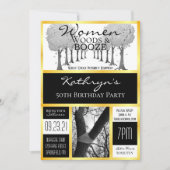 Invitation Évasion drôle pour femmes dans les bois (Devant)