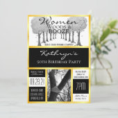 Invitation Évasion drôle pour femmes dans les bois (Debout devant)