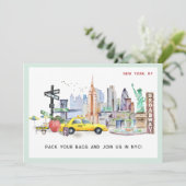 Invitation Évasion Week-end à NYC | Billet Cadeau Voyage Chèq (Debout devant)