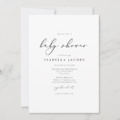 Invitation EVELYN Elegant Baby shower de script de calligraph (Devant)