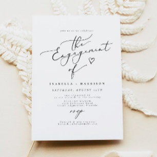 Invitation EVELYN Elegant Calligraphie Script Engagement Part