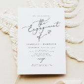 Invitation EVELYN Elegant Calligraphie Script Engagement Part