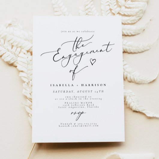 Invitation EVELYN Elegant Calligraphie Script Engagement Part