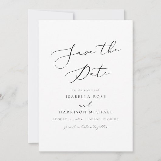 Invitation EVELYN Elegant Calligraphy Script Enregistrer la d (Devant)