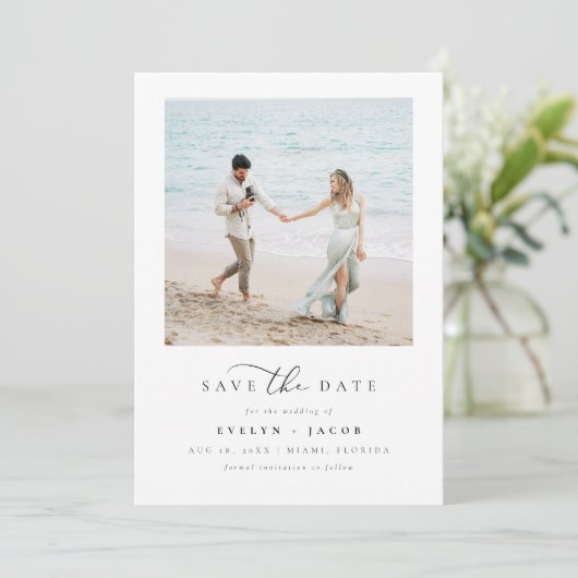 Invitation EVELYN Elegant Calligraphy Script Enregistrer la d (Debout devant)