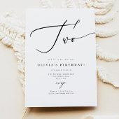 Invitation EVELYN Élégant script de calligraphie 2e anniversa