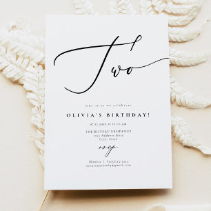Invitation EVELYN Élégant script de calligraphie 2e anniversa