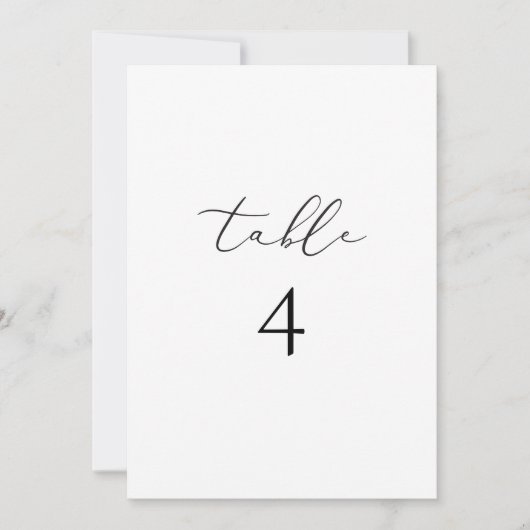 Invitation EVELYN Élégant Script Moderne Minimal Numéro de ta (Devant)