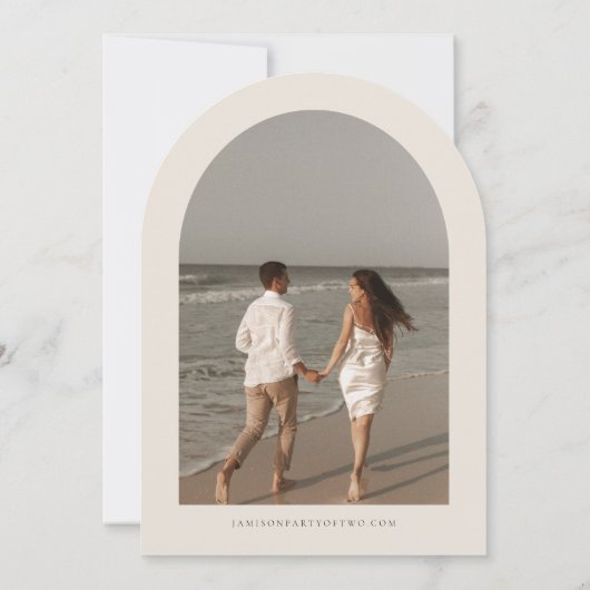 Invitation EVELYN Modern Script Arched Enregistrer la date (Dos)