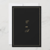 Invitation Événement à ne pas manquer luxe noir et or à feuil (Dos)