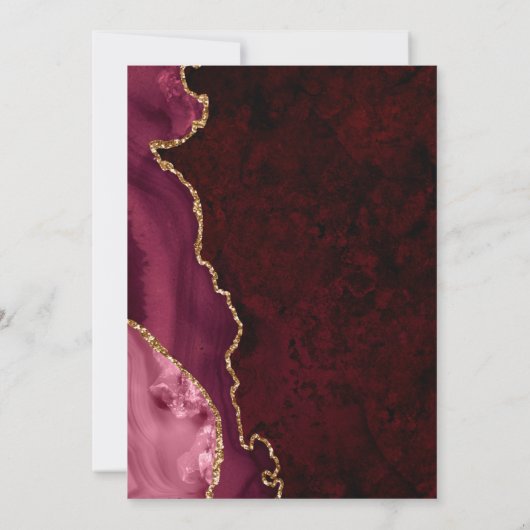 Invitation Événement à retenir en calligraphie Bourgogne et O (Dos)