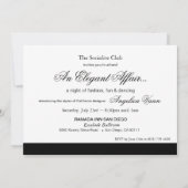 Invitation Événement baroque élégant de cravate noire (Dos)