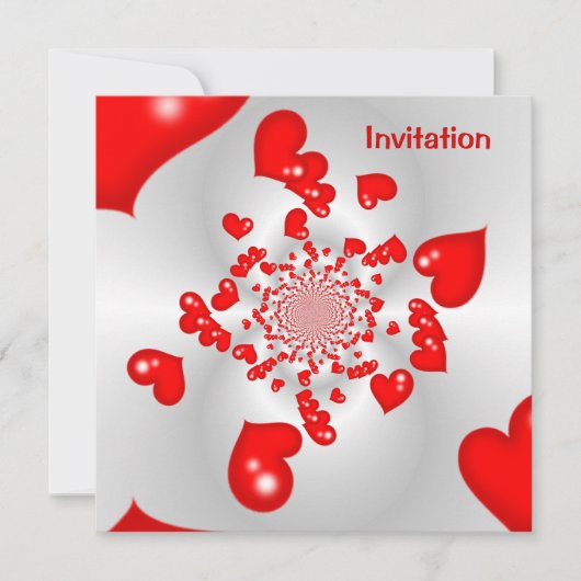 Invitation Événement Cœurs Rouges Partage de l'Amour (Devant)