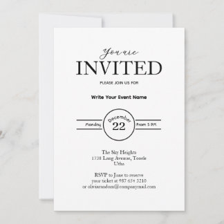 Invitation Événement commercial minimal