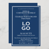 Invitation Événement commercial ou d'entreprise bleu avec log (Devant / Derrière)