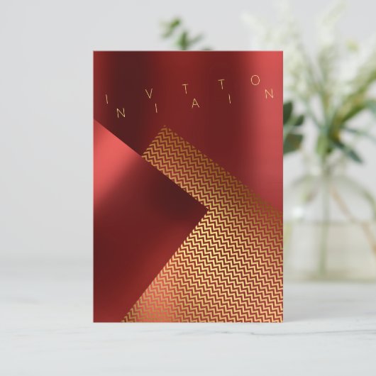 Invitation Événement conceptuel Chaveron Métal Rouge Ruby Or (Debout devant)