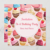 Invitation Événement Cupcakes (Devant / Derrière)