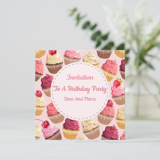 Invitation Événement Cupcakes (Debout devant)
