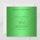Invitation Événement d'anniversaire abstrait gris et vert (Dos)